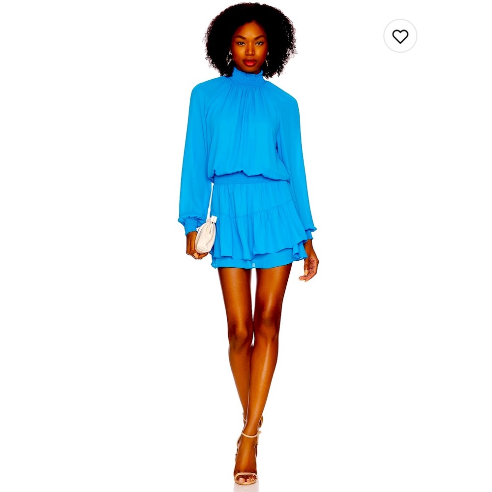 KRISA smocked turtle neck dress *NWT* never worn. Size M Baja blue.